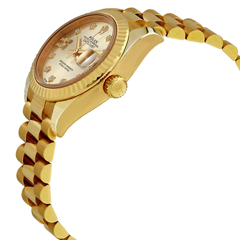 Rolex Lady-Datejust Silver Diamond Dial Ladies 18kt Yellow Gold President Watch #279178SRDP - Watches of America #2