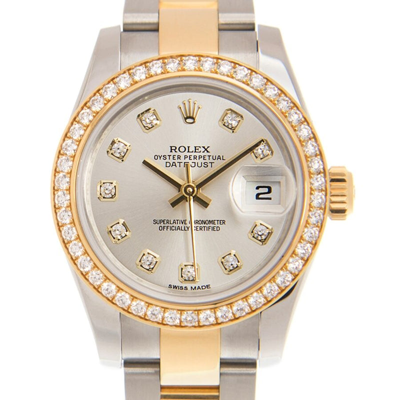 Rolex Lady Datejust Silver Diamond Dial Steel and 18K Yellow Gold Automatic Watch #179383SDO - Watches of America #2