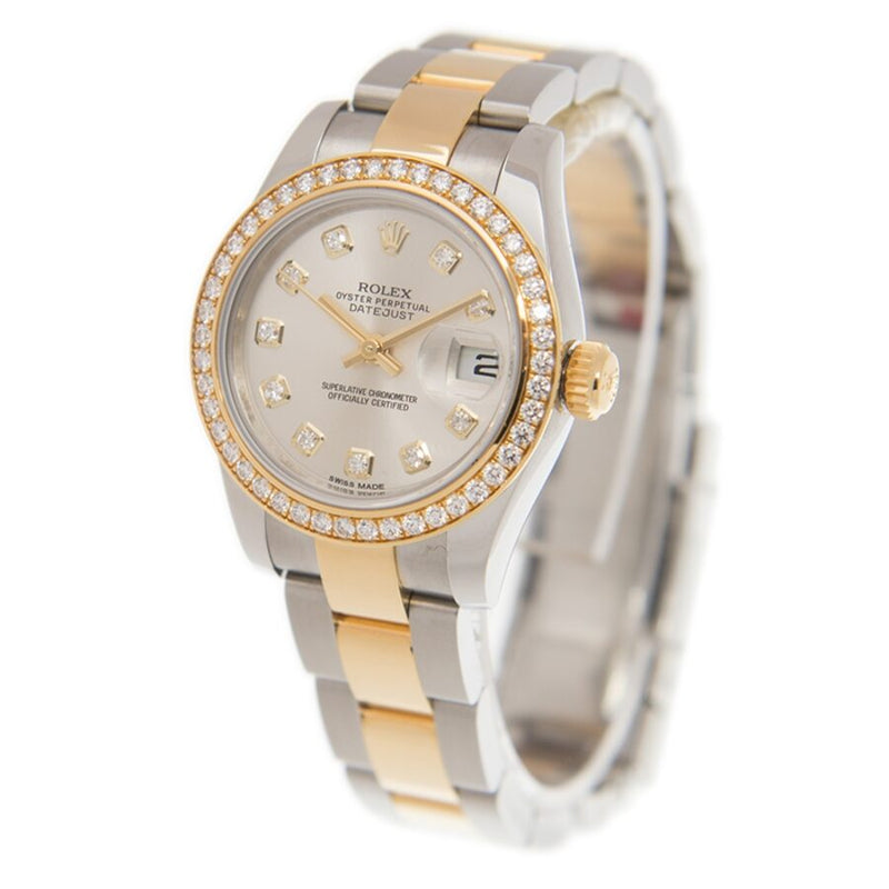 Rolex Lady Datejust Silver Diamond Dial Steel and 18K Yellow Gold Automatic Watch #179383SDO - Watches of America #4