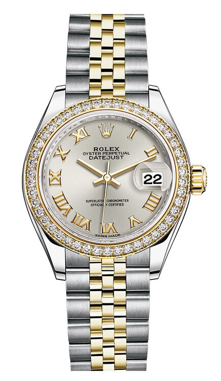 Rolex Lady Datejust Sundust Roman Dial Diamond Bezel Automatic Watch #279383SNRJ - Watches of America