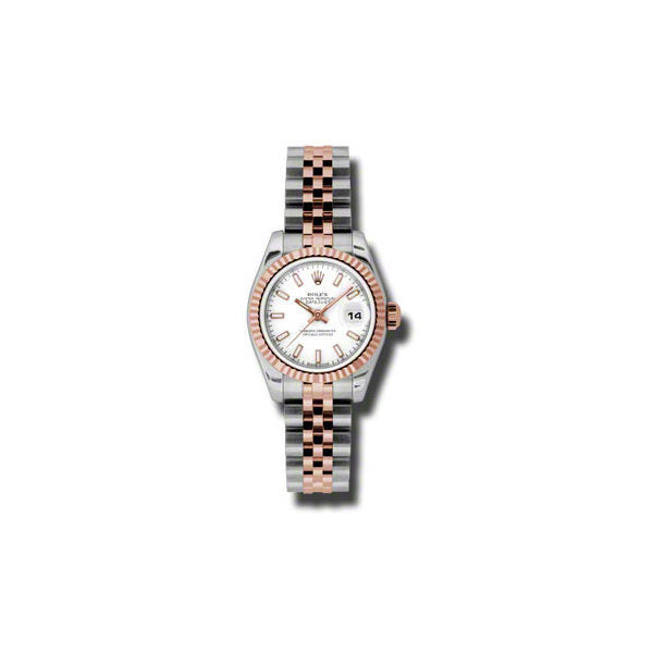 Rolex Lady Datejust 26 White Dial Stainless Steel and 18K Everose Gold Jubilee Bracelet Automatic Watch #179171WSJ - Watches of America