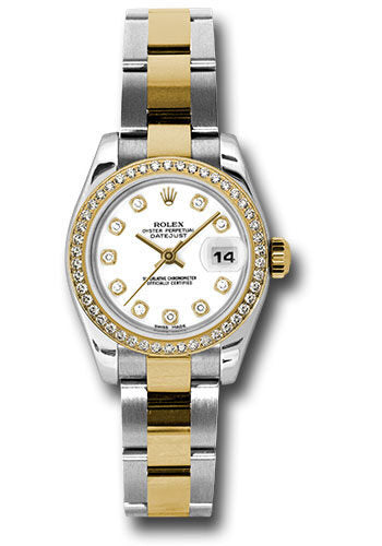 Rolex Lady Datejust White Diamond Dial Steel and 18K Yellow Gold Automatic Watch #179383WDO - Watches of America