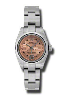 Rolex Lady Oyster Perpetual 26 Pink Dial Stainless Steel Oyster Bracelet Automatic Watch #176200PMAXIO - Watches of America