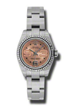 Rolex Lady Oyster Perpetual 26 Pink Dial Stainless Steel Oyster Bracelet Automatic Watch #176234P369O - Watches of America