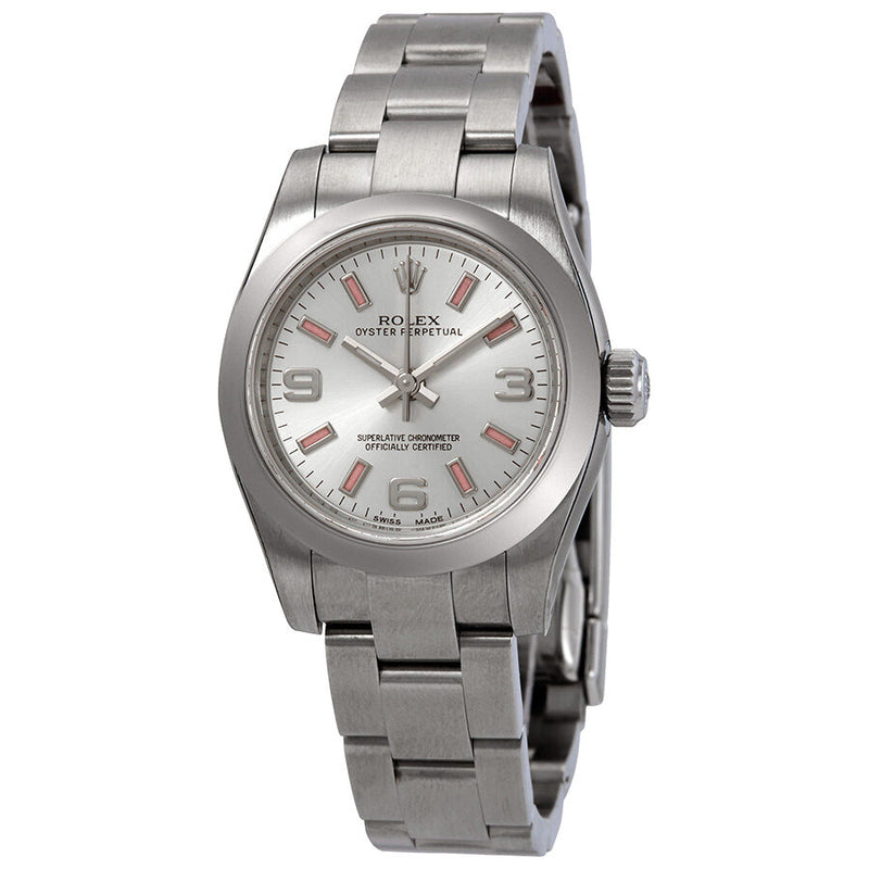 Rolex Lady Oyster Perpetual 26 Silver Dial Stainless Steel Oyster Bracelet Automatic Watch #176200SAPSO - Watches of America