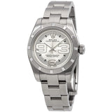 Rolex Lady Oyster Perpetual Silver Dial Maxi Numeral Dial Marker Ladies Watch #176210SMAXI - Watches of America