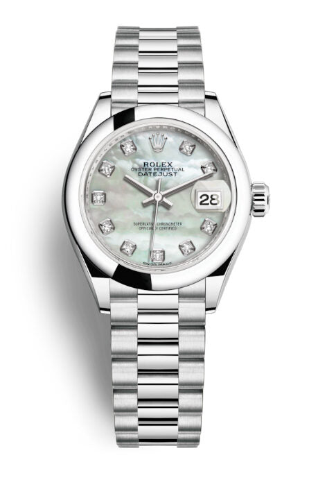Rolex Lady-Datejust Mother of Pearl Dial Automatic Platinum President Watch #279166MDP - Watches of America