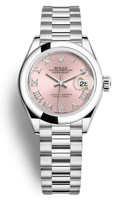 Rolex Lady-Datejust Pink Dial Automatic Platinum President Watch #279166PRP - Watches of America
