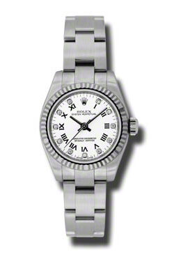 Rolex No-Date White Automatic Stainless Steel Ladies  Watch#176234WDRO - Watches of America