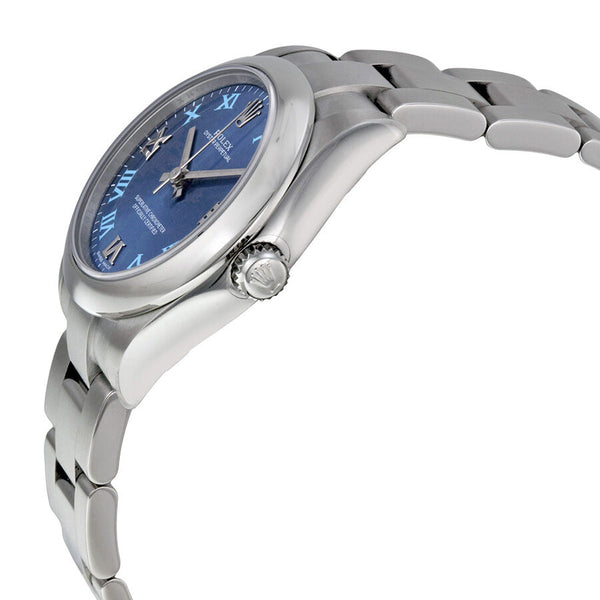 Rolex Oyster Perpetual 31 mm Azzuro Blue Dial Stainless Steel Bracelet Automatic Ladies Watch #177200BLRO - Watches of America #2