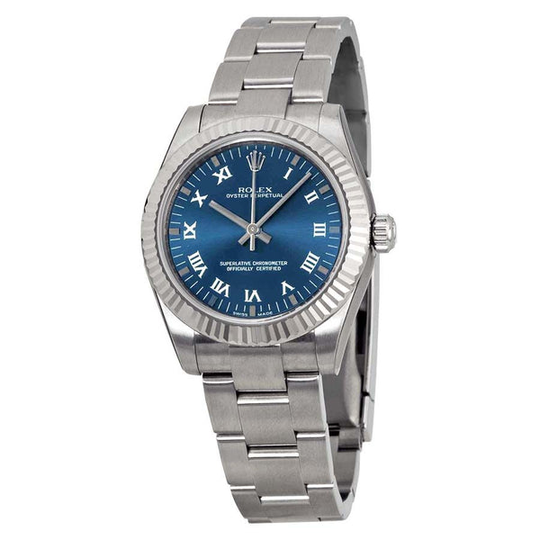 Rolex Oyster Perpetual 31 mm Blue Dial Stainless Steel Bracelet Automatic Ladies Watch #177234BLRO - Watches of America
