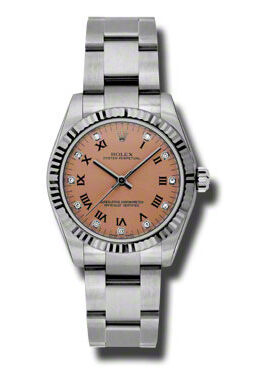Rolex Oyster Perpetual 31 mm Pink Dial Stainless Steel Bracelet Automatic Ladies Watch #177234PRDO - Watches of America