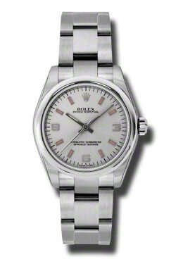 Rolex Oyster Perpetual 31 mm Silver Dial Stainless Steel Bracelet Automatic Ladies Watch #177200SASO - Watches of America