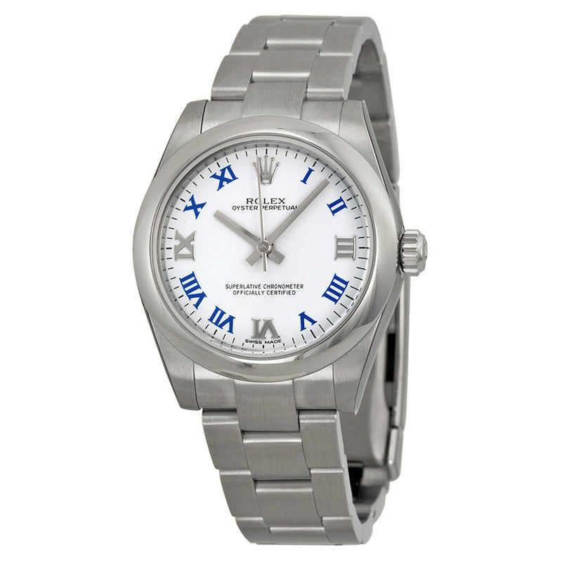 Rolex Oyster Perpetual 31 mm White Dial Stainless Steel Bracelet Automatic Ladies Watch #177200WBLRO - Watches of America