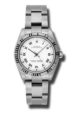 Rolex Oyster Perpetual 31 mm White Dial Stainless Steel Bracelet Automatic Ladies Watch #177234WRO - Watches of America