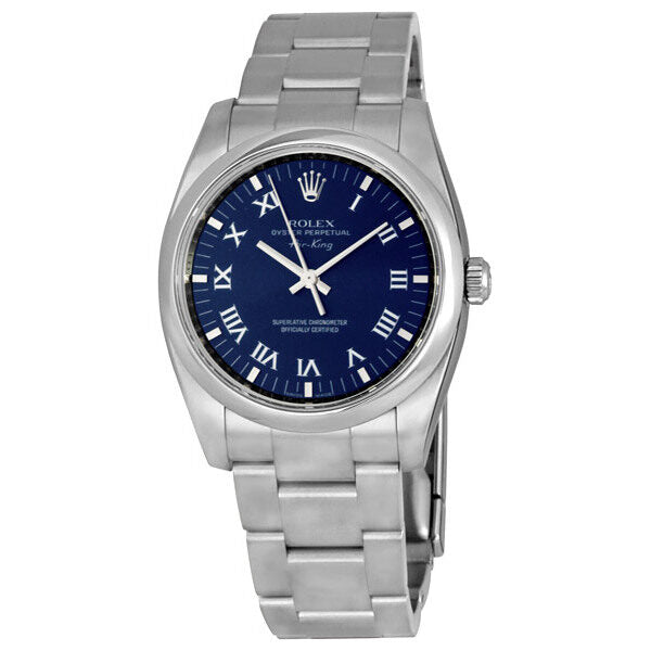 Rolex Oyster Perpetual 34 Blue Dial Stainless Steel Bracelet Automatic Men's Watch #114200BLRO - Watches of America