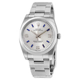 Rolex Oyster Perpetual 34 Silver Dial Stainless Steel Bracelet Automatic Men's Watch #114200SABLSO - Watches of America