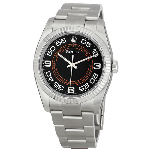 Rolex Oyster Perpetual 36 mm Black Concnetric Dial Stainless Steel Bracelet Automatic Men's Watch #116034BKOCAO - Watches of America