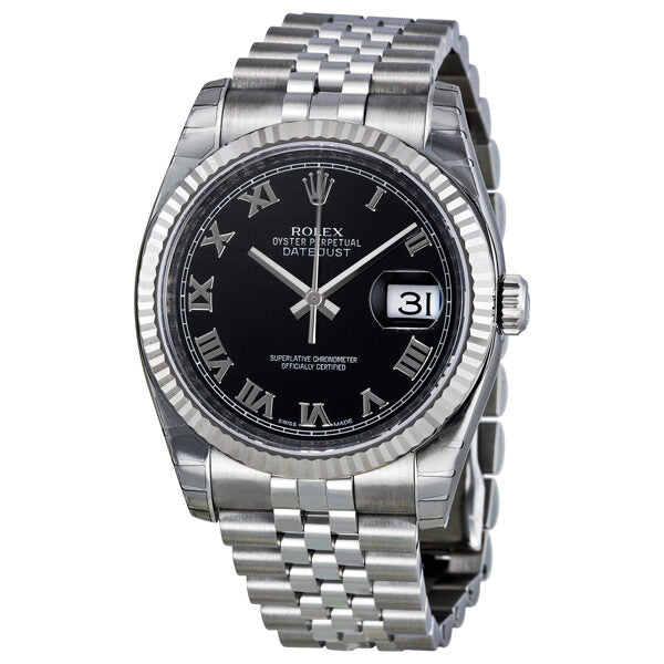 Rolex Oyster Perpetual 36 mm Black Dial Stainless Steel Jubilee Bracelet Automatic Men's Watch #116234BKRJ - Watches of America