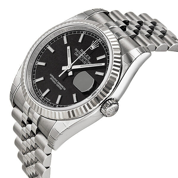 Rolex Oyster Perpetual 36 mm Black Dial Stainless Steel Jubilee Bracelet Automatic Men's Watch #116234BKSJ - Watches of America #2