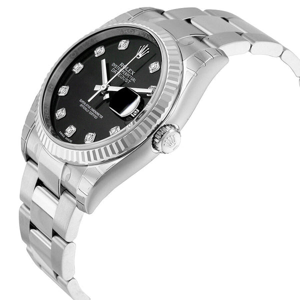 Rolex Oyster Perpetual 36 mm Black Diamond Dial Bracelet Automatic Men's Watch #116234BKDO - Watches of America #2