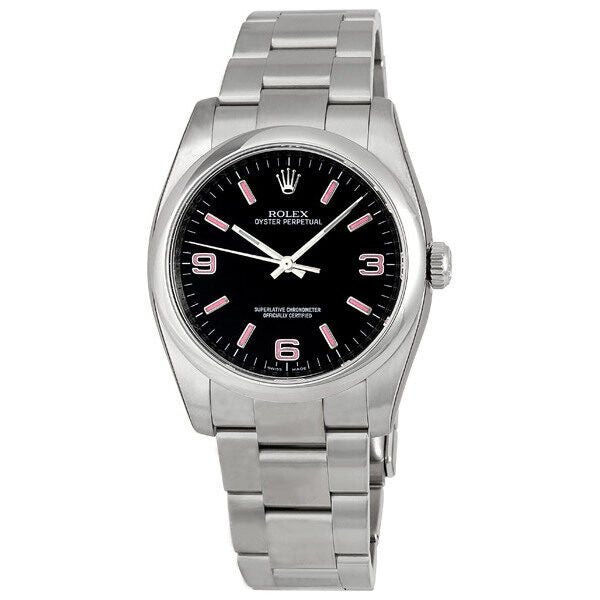 Rolex Oyster Perpetual 36 mm Black Dial Stainless Steel Bracelet Automatic Men's Watch #116000BKAPSO - Watches of America