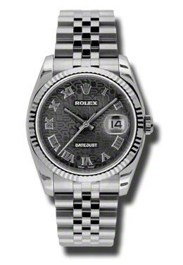 Rolex Oyster Perpetual 36 mm Black Dial Stainless Steel Jubilee Bracelet Automatic Men's Watch #116234BKJRJ - Watches of America