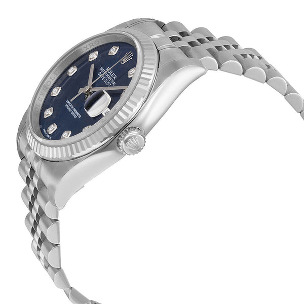 Rolex Oyster Perpetual 36 mm Blue Dial Stainless Steel Jubilee Bracelet Automatic Men's Watch #116234BLDJ - Watches of America #2