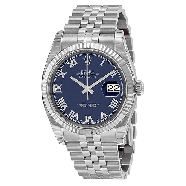 Rolex Oyster Perpetual 36 mm Blue Dial Stainless Steel Jubilee Bracelet Automatic Men's Watch 116234BLRJ#116234-BLRJ - Watches of America