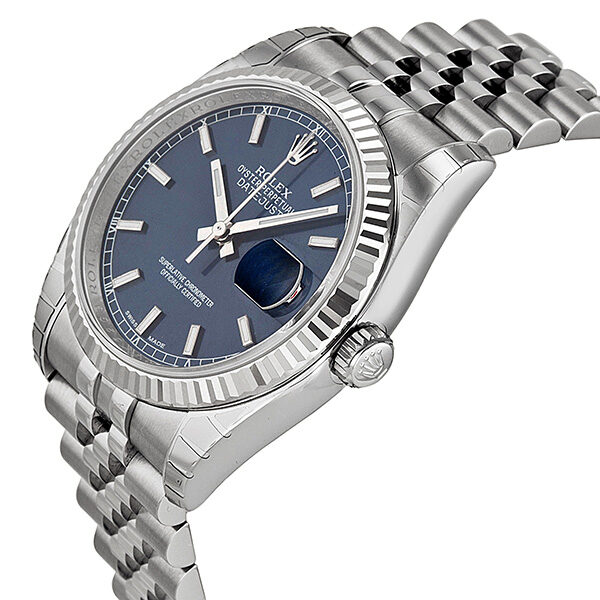 Rolex Oyster Perpetual 36 mm Blue Dial Stainless Steel Jubilee Bracelet Automatic Men's Watch 116234BLSJ #116234-BLSJ - Watches of America #2