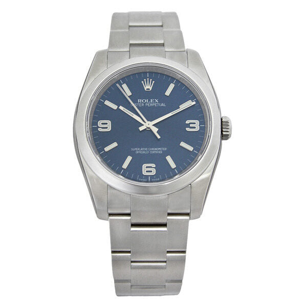 Rolex Oyster Perpetual 36 mm Blue Dial Stainless Steel Bracelet Automatic Men's Watch #116000BLASO - Watches of America