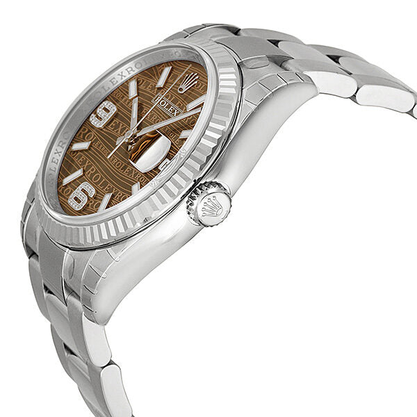 Rolex Oyster Perpetual 36 mm Bronze Wave Dial Stainless Steel Bracelet Automatic Unisex Watch #116234BRWJSDAO - Watches of America #2