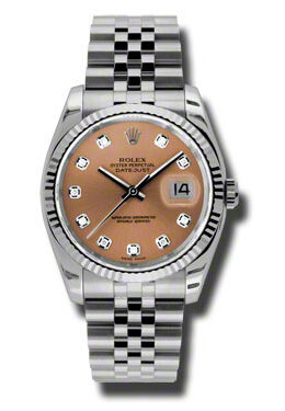 Rolex Oyster Perpetual 36 mm Pink Dial Stainless Steel Jubilee Bracelet Automatic Men's Watch #116234PDJ - Watches of America