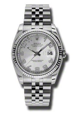 Rolex Oyster Perpetual 36 mm Silver Concentric Dial Stainless Steel Jubilee Bracelet Automatic Men's Watch #116234SCAJ - Watches of America