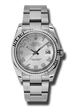 Rolex Oyster Perpetual 36 mm Silver Concentric Dial Stainless Steel Bracelet Automatic Men's Watch #116234SCAO - Watches of America