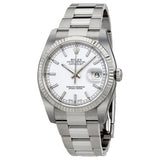 Rolex Oyster Perpetual 36 mm White Dial Stainless Steel Bracelet Automatic Men's Watch #116234WSO - Watches of America