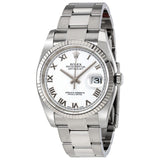 Rolex Oyster Perpetual 36 mm White Dial Stainless Steel Bracelet Automatic Men's Watch #116234WRO - Watches of America