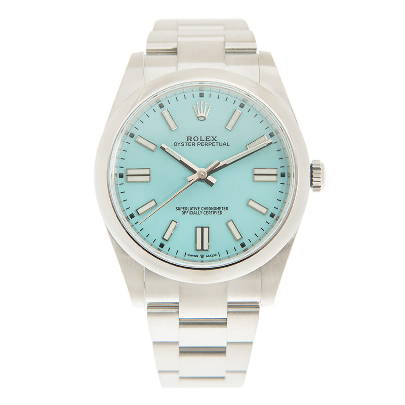 Rolex Oyster Perpetual 41 Automatic Turquoise Blue Dial Men's Watch #124300TQBLSO - Watches of America #2