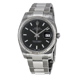 Rolex Oyster Perpetual Date 34 Black Dial Stainless Steel Bracelet Automatic Men's Watch #115234BKSO - Watches of America
