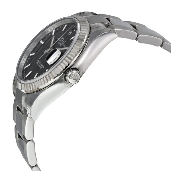 Rolex Oyster Perpetual Date 34 Black Dial Stainless Steel Bracelet Automatic Men's Watch #115234BKSO - Watches of America #2