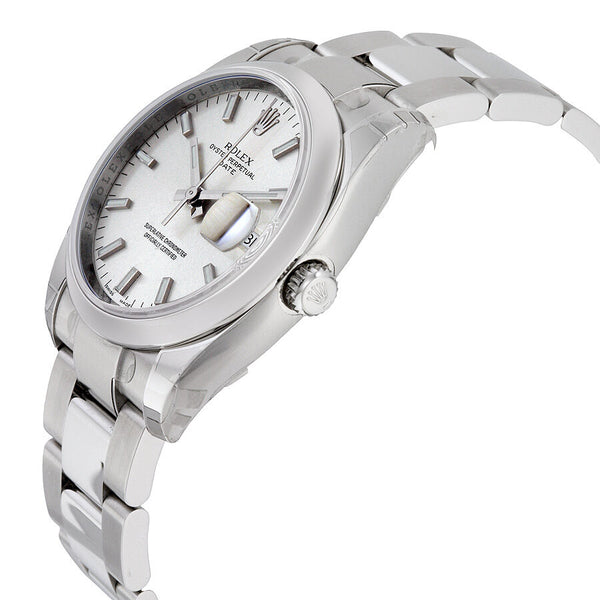 Rolex Oyster Perpetual Date 34 Silver Dial Stainless Steel Bracelet Automatic Men's Watch #115200SSO - Watches of America #2