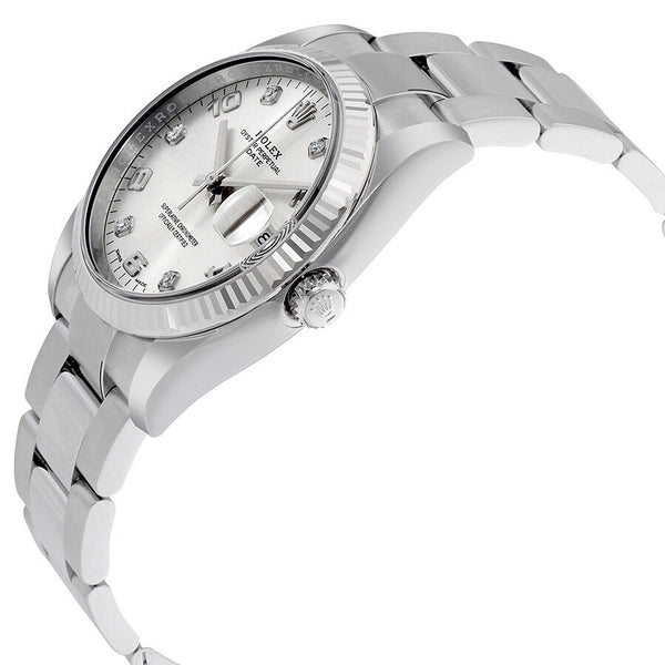 Rolex Oyster Perpetual Date 34 Silver Dial Stainless Steel Bracelet Automatic Men's Watch #115234SADO - Watches of America #2