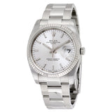 Rolex Oyster Perpetual Date 34 Silver Dial Stainless Steel Bracelet Automatic Men's Watch #115234SSO - Watches of America