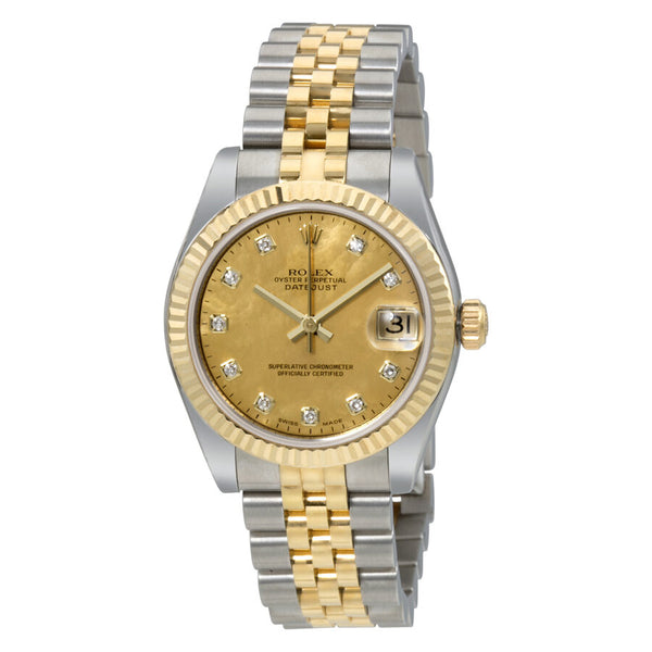 Rolex Oyster Perpetual Datejust 18 Carat Yellow Gold Jubilee Automatic Ladies Watch #178273GDDJ - Watches of America
