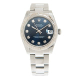 Rolex Oyster Perpetual Datejust 31 Automatic Chronometer Diamond Blue Dial Ladies Watch #178344BLDO - Watches of America #3