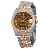 Rolex Oyster Perpetual Datejust 31 Chocolate Dial Stainless Steel and 18K Everose Gold Jubilee Bracelet Automatic Ladies Watch #178341CHORDJ - Watches of America