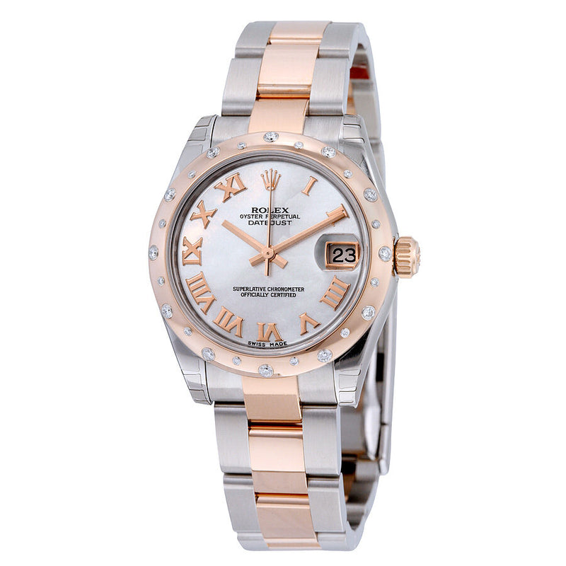 Rolex Oyster Perpetual Datejust 31 Mother of Pearl Dial Stainless Steel and 18K Everose Gold Bracelet Automatic Ladies Watch #178341MRO - Watches of America