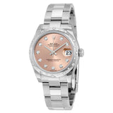 Rolex Oyster Perpetual Datejust 31 Pink Dial Stainless Steel Bracelet Automatic Ladies Watch #178344PDO - Watches of America