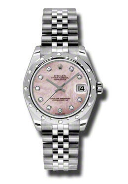 Rolex Oyster Perpetual Datejust 31 Pink Mother of Pearl Dial Stainless Steel Jubilee Bracelet Automatic Ladies Watch #178344PMDJ - Watches of America