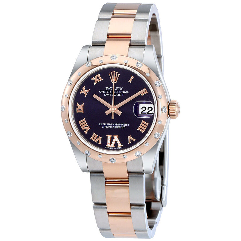 Rolex Oyster Perpetual Datejust 31 Purple Dial Stainless Steel and 18K Everose Gold Bracelet Automatic Ladies Watch #178341PURDO - Watches of America
